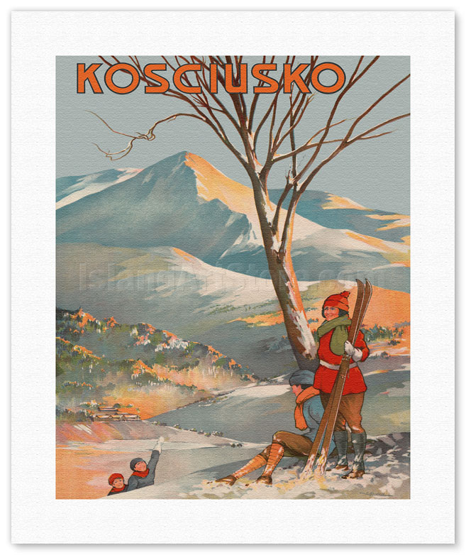 Fine Art Prints Posters Mount Kosciuszko Australia Skiing