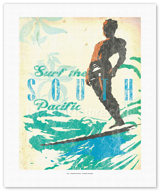 Fine Art Prints & Posters - Surf the South Pacific - Surfer