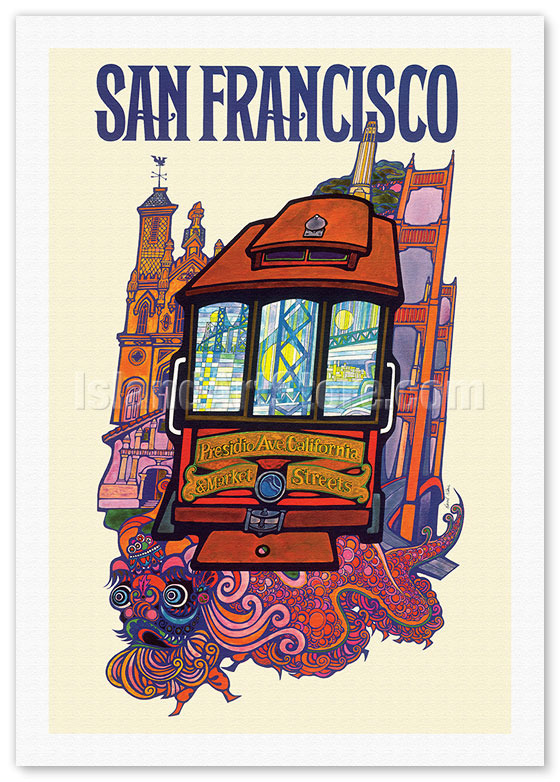 Fine Art Prints & Posters - San Francisco - Presidio, California, Market  Street Cable Car - c. 1960 - Fine Art Prints & Posters