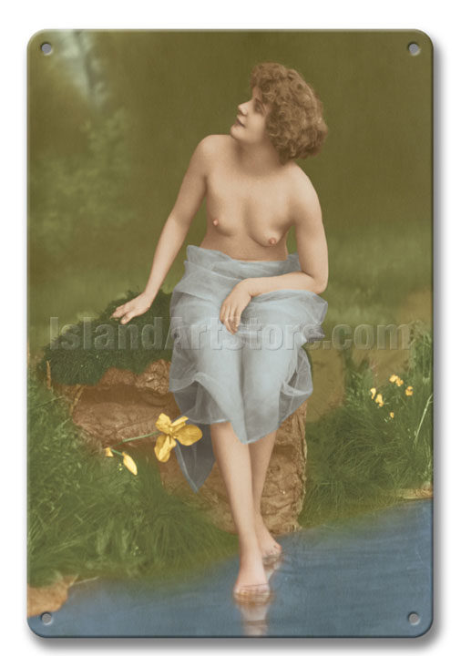 French Vintage Nude Women Porn - Fine Art Prints & Posters - Water Nymph - Classic Vintage French Nude -  Hand-Colored Tinted Art - Fine Art Prints & Posters - IslandArtStore.com