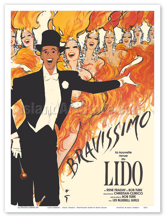 Fine Art Prints & Posters - Lido Cabaret - Paris, France - Bravissimo  Burlesque Show - Fine Art Prints & Posters - IslandArtStore.com