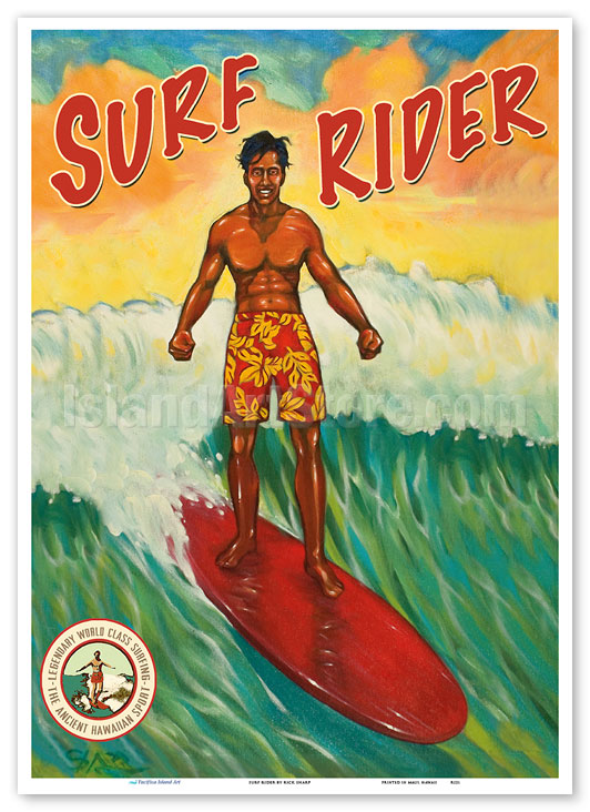 2024 Neuerscheinung Fine Art in Fine Rider Hawaii Prints Posters & Surf Surfer Prints Duke - Kahanamoku Posters Waikiki & - Art - 