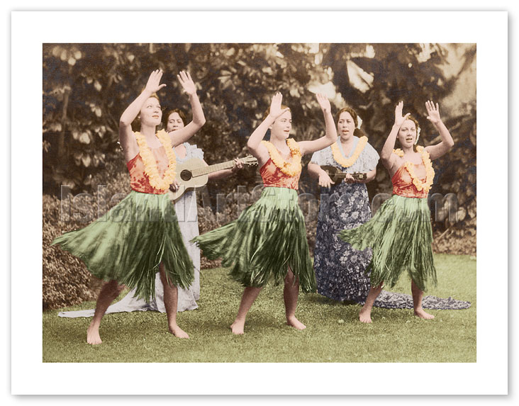 Fine Art Prints & Posters - Hula Dancers, Hawaii, c. 1940's