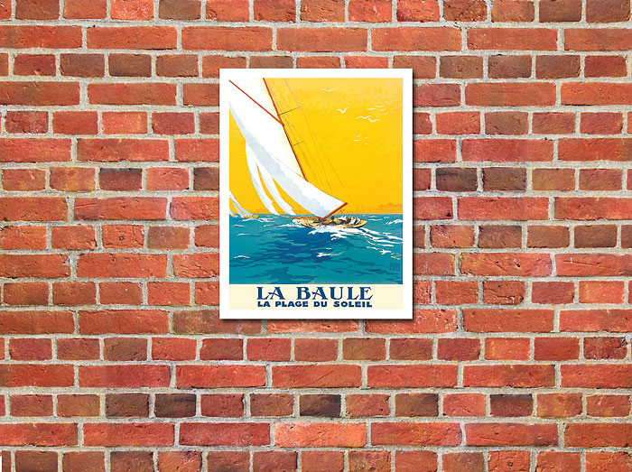 France 1930 Sailing La Baule La Plage Vintage Poster Print Tourism Decor Art