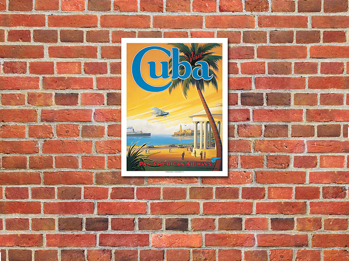 Cuba - Kerne Erickson PAA Vintage Travel Poster Metal Tin Sign Pan American 