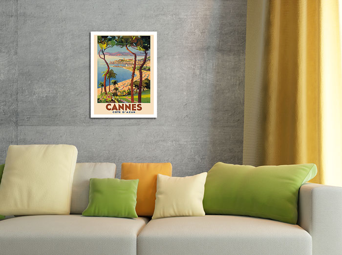 Art Prints & Posters - Cannes Beach - Cote d'Azur, Ete Hiver, France ...