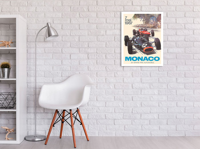 25th Monaco Grand Prix Automobile 1967 - Formula One F1 - Vintage Car  Racing Poster by Michael Turner c.1967 - Master Art Print (Unframed) 9in x  12in