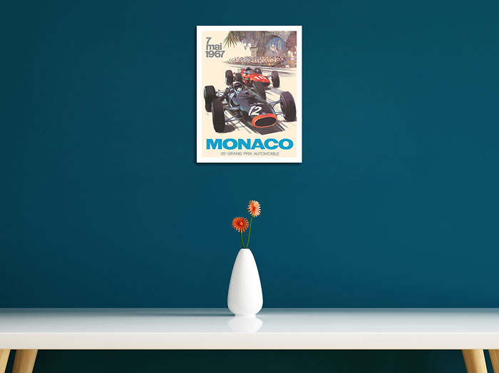 25th Monaco Grand Prix Automobile 1967 - Formula One F1 - Vintage Car  Racing Poster by Michael Turner c.1967 - Master Art Print (Unframed) 9in x  12in